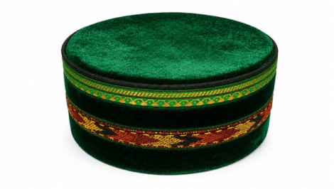 Green Velvet Traditional Himachali Cap